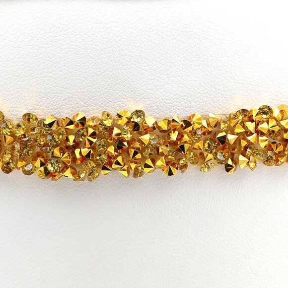 Sparkly Yellow Choker Necklace Adjustable Length Rhinestone Chokers (#35) - Picture 7 of 12